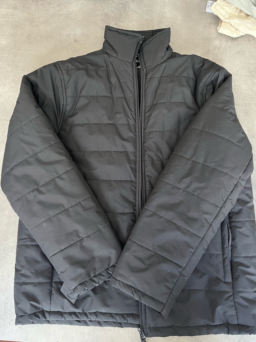 Zara Black Quilted Puffer Jacket with Zip Front
